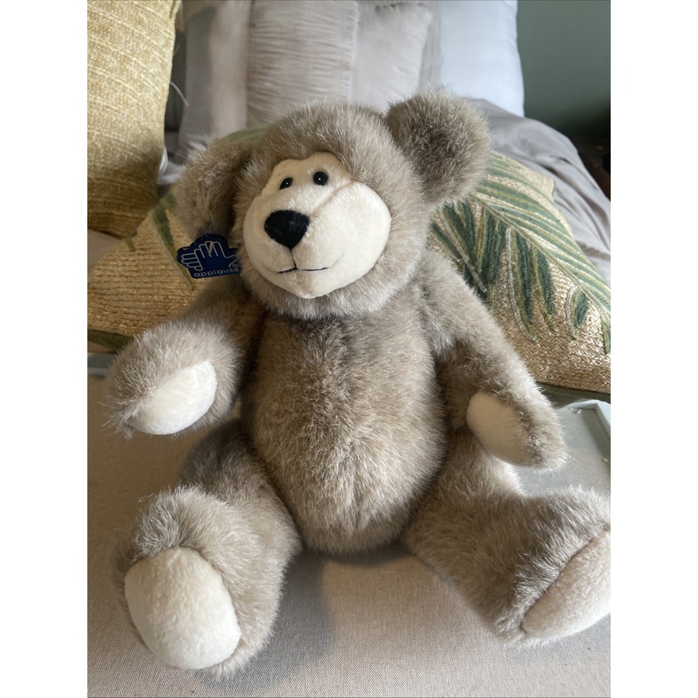 Vintage Applause Sitting Teddy Bear Plush Light Brown Sitting 10" With Tag